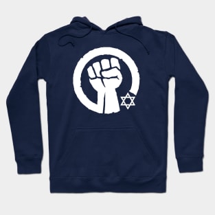 I stand with Israel - Solidarity Fist (white blue) Hoodie